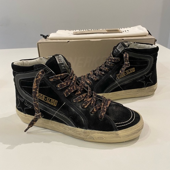 Golden Goose Slide Sneaker in Black Suede/Silver sz 37 New in Box - Picture 10 of 16